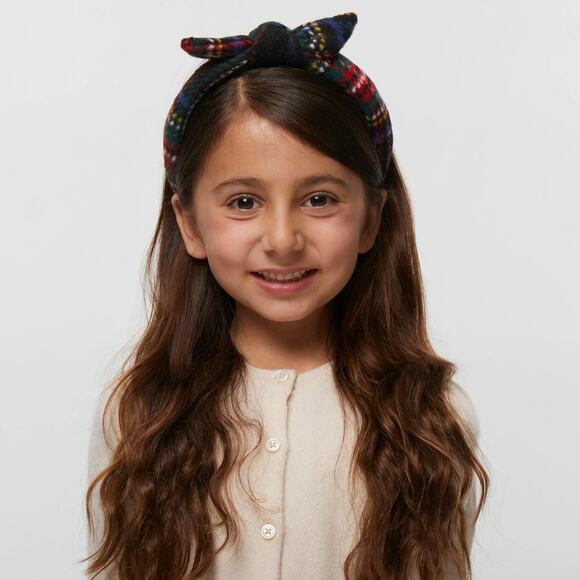 NWT Lele Sadoughi Kids Jet Plaid Flannel Knotted Headband Multi Color One Size - Picture 1 of 9